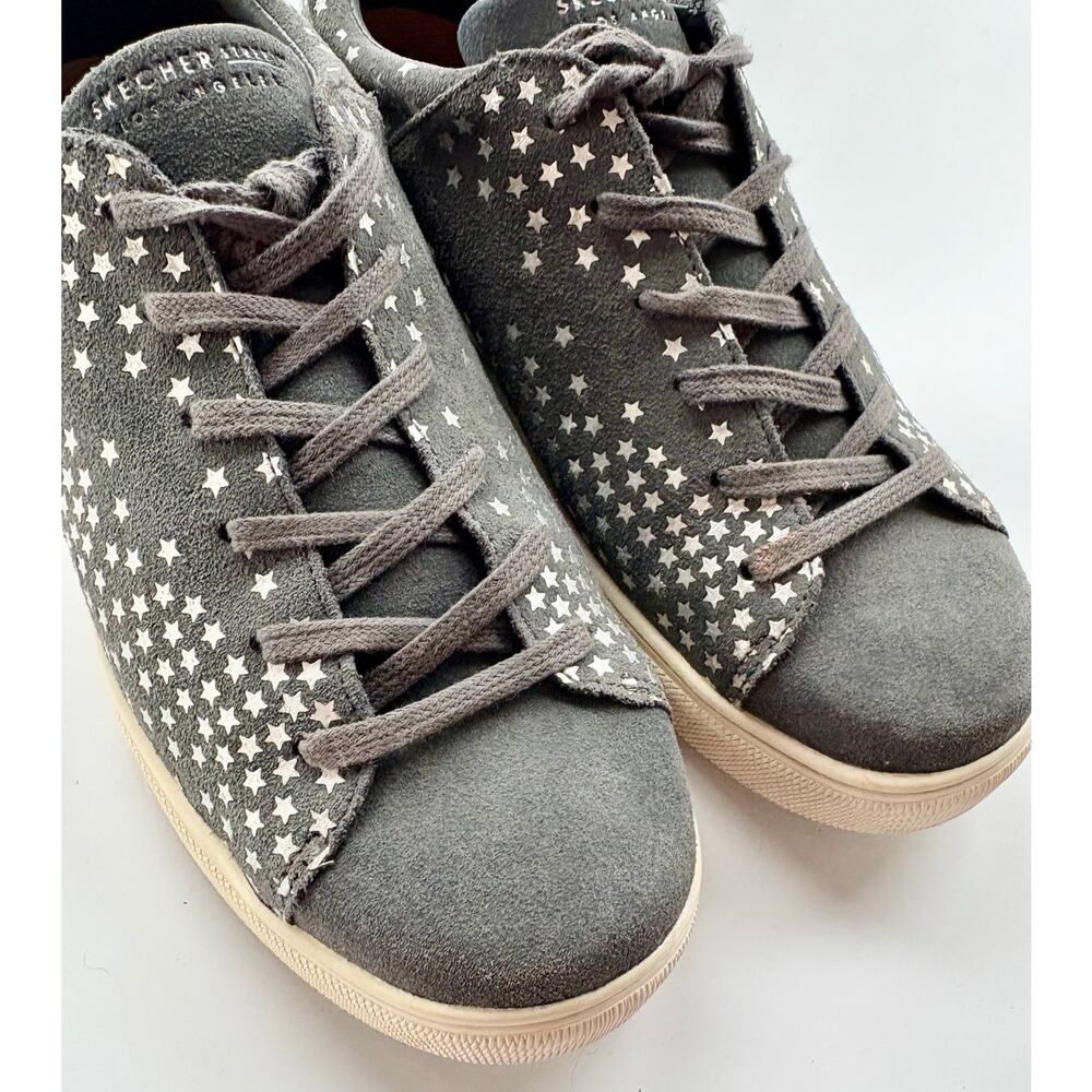 Skechers Street Sneakers Gray Suede Nebulae Silver Stars Celestial Womens 8 - Picture 1 of 8